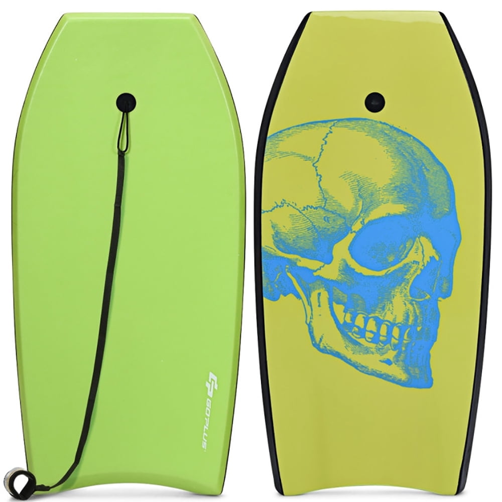 Demifill Lightweight Body Board, Super Surfing Lightweight Bodyboard with Leash-M, Perfect Surfing for Kids Teens and Adults, Green