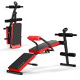 thumbnail image 1 of Demifill Multi-function Sit Up Bench, Adjustable Weight Bench with 5 Positions, Adjustable Sit Up Bench with LCD Monitor, Foldable Workout Bench for Home Gym Fitness & Strength Training, Red, 1 of 7