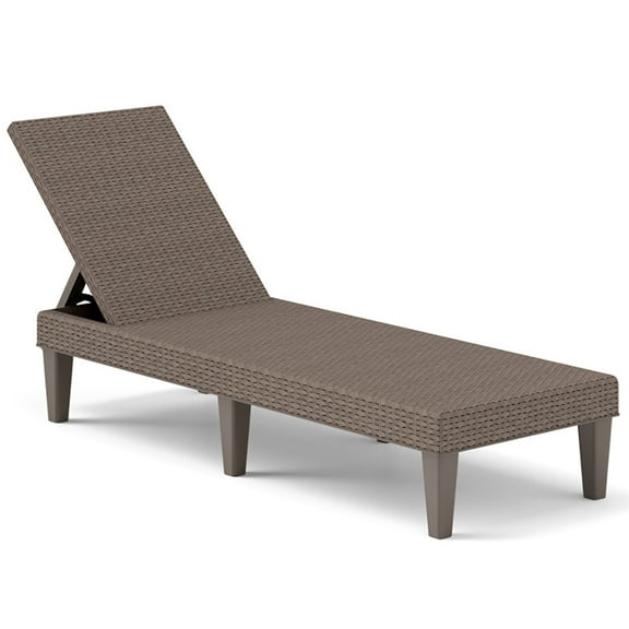 Demifill Outdoor Chaise Lounger Chair with Waterproof Rattan Textured PP Surface and 330 lbs Capacity, Chaise Lounge for Outdoor as Garden, Yard, Brown