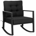 thumbnail image 1 of Demifill Patio Rattan Rocker Outdoor Glider Rocking Chair Cushion Lawn, Patio Chair for Outdoor, Black, 1 of 12