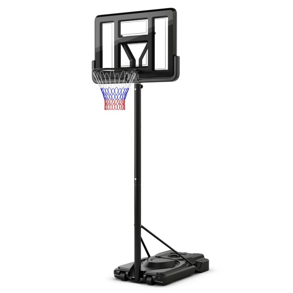 Demifill Portable Basketball Hoop with 9-Position Adjustable Height, Basketball Hoop with 44" Durable PET Backboard, Black