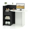 Demifill Reception Office Desk with Open Shelf and Lockable Drawer