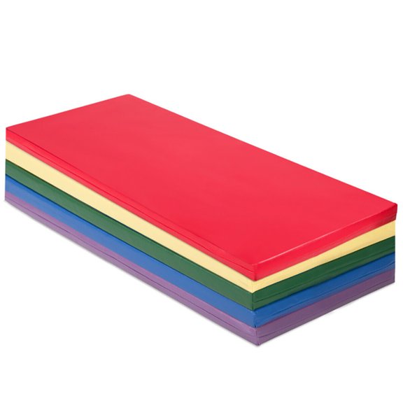 Demifill Sleeping Pad, Kids Soft Zone Rainbow Rest Mat, 5 Pack 2 Inch Toddler Thick Rainbow Rest Nap Mats, Multicolor