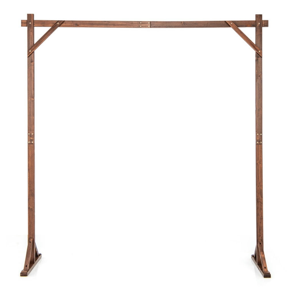 Demifill Square Wooden Wedding Arch, Versatile Wedding Arch Wood Backdrop Stand, Solid Wood Arbor Backdrop Stand for Wedding Ceremony, Brown