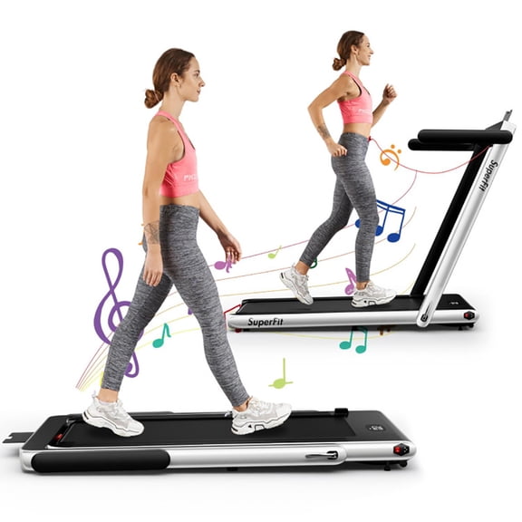 Demifill Under Desk Treadmill, 2.25HP 2 in 1 Folding Treadmill with APP Speaker Remote Control,for Home/Office, Silver