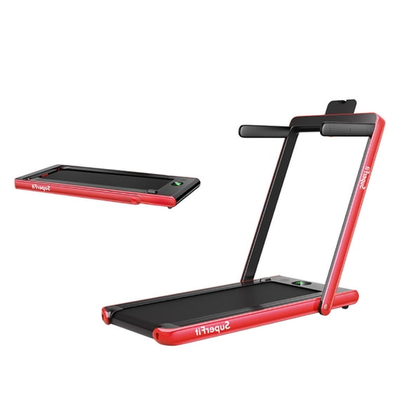 Demifill Walking Pad, 2 in 1 Free Installation Under Desk Treadmill, 2.25HP 2 in 1 Folding Treadmill with APP Speaker Remote Control, for Home, Office, Red