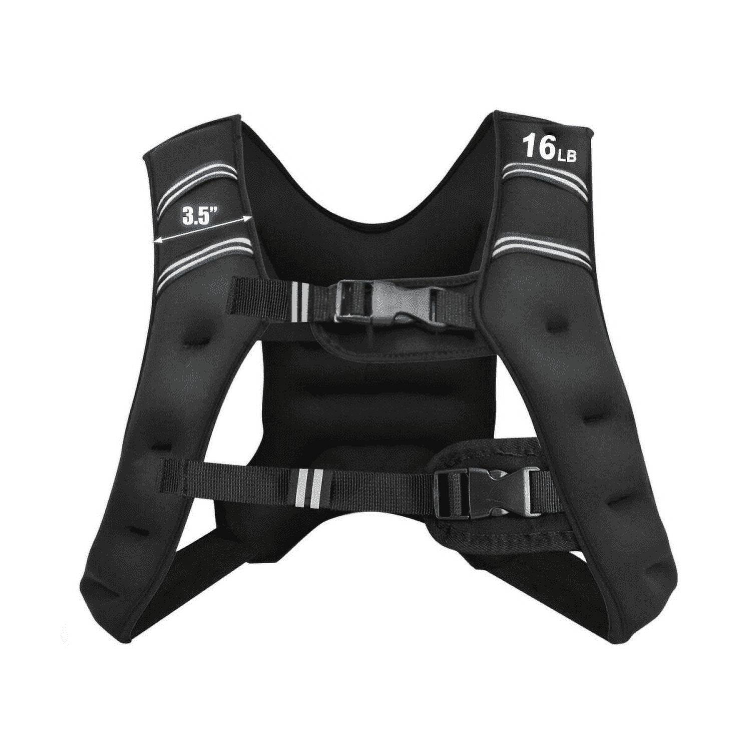 Demifill Weighted Vest, Weight Vest Workout Equipment, Workout Weighted Vest with Mesh Bag Adjustable Buckle-16 lbs, for Fitness, Strength Training, Running, Body West for Men Women, Black