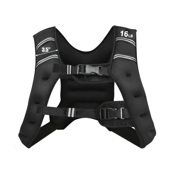 Demifill Weighted Vest, Weight Vest Workout Equipment, Workout Weighted Vest with Mesh Bag Adjustable Buckle-16 lbs, for Fitness, Strength Training, Running, Body West for Men Women, Black