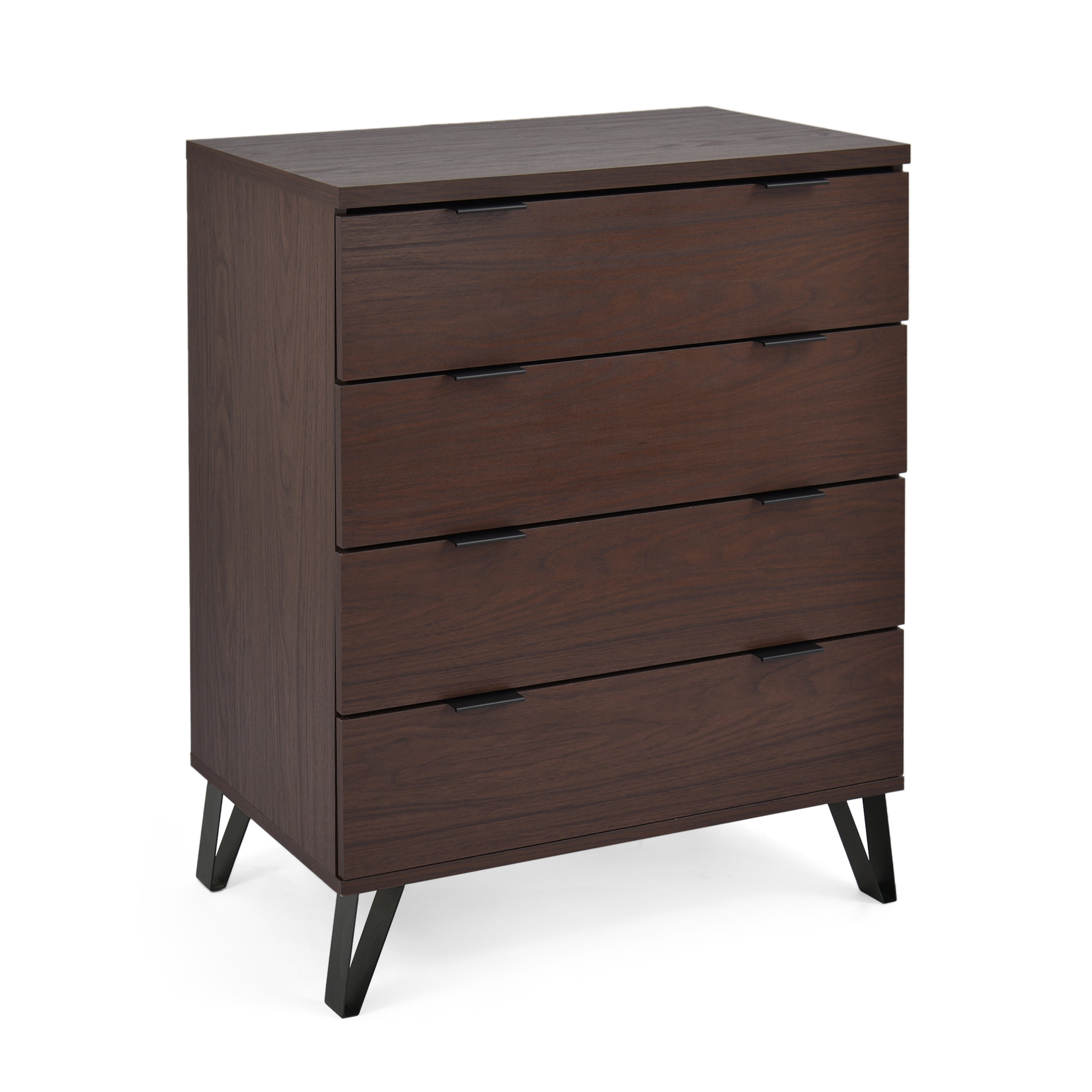 4 drawer modern gallery dresser walnut brown - room essentials Contemporary, Mid Century & Modern 4 Drawer Dressers
