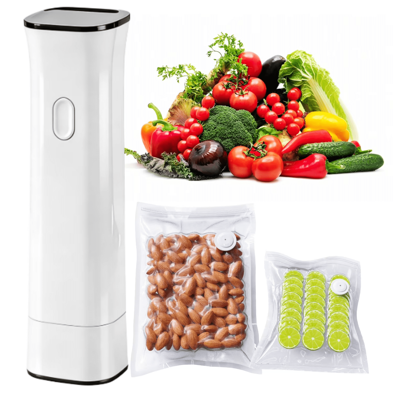 Demine Vacuum Sealer Machine Handheld for Food & Clothes, Portable Mini Food Vacuum Sealer with Reusable Bags, Ideal Gifts for Household Storage