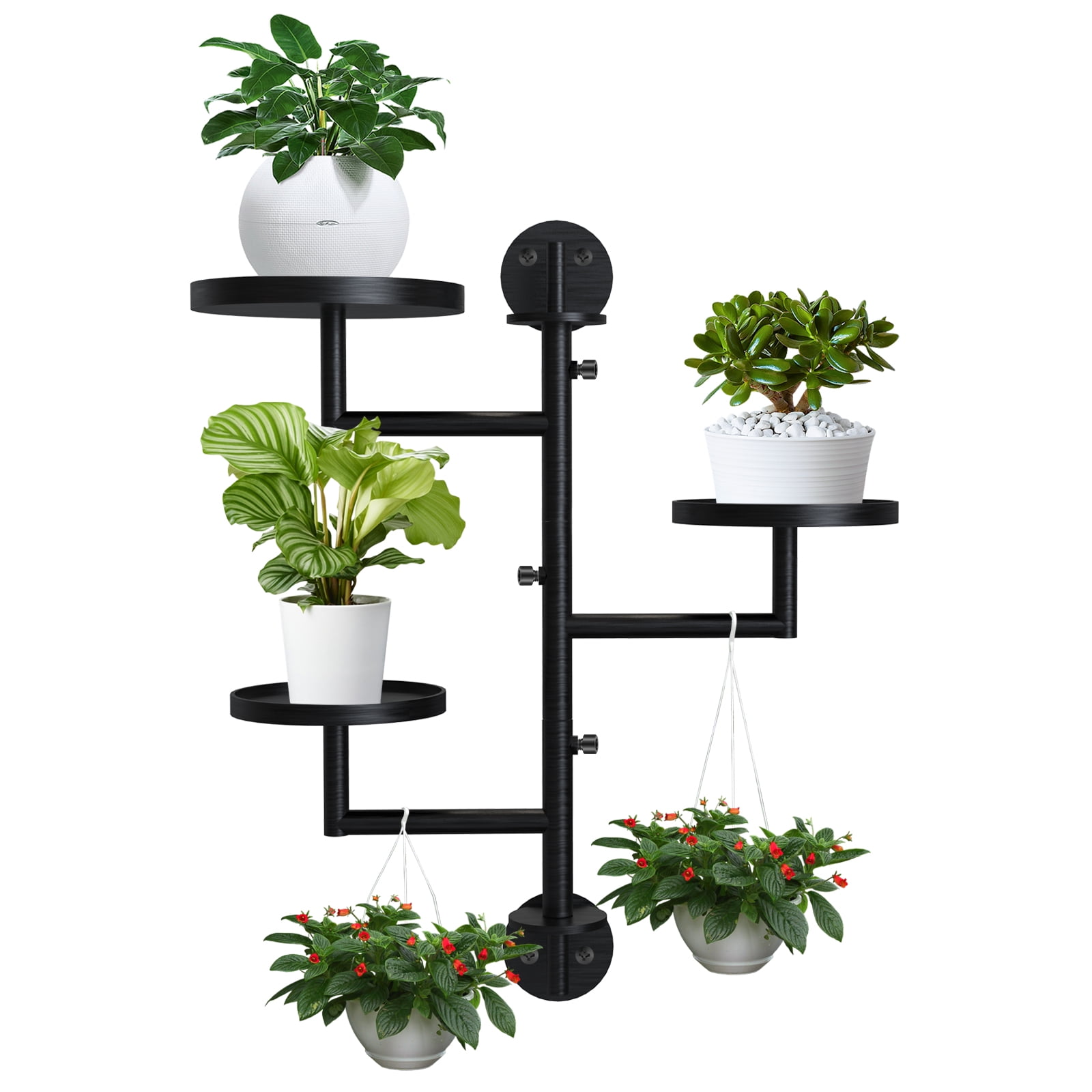 Demine Window Rotating Plant Shelf, 3 Tier Window Shelves Metal Plant