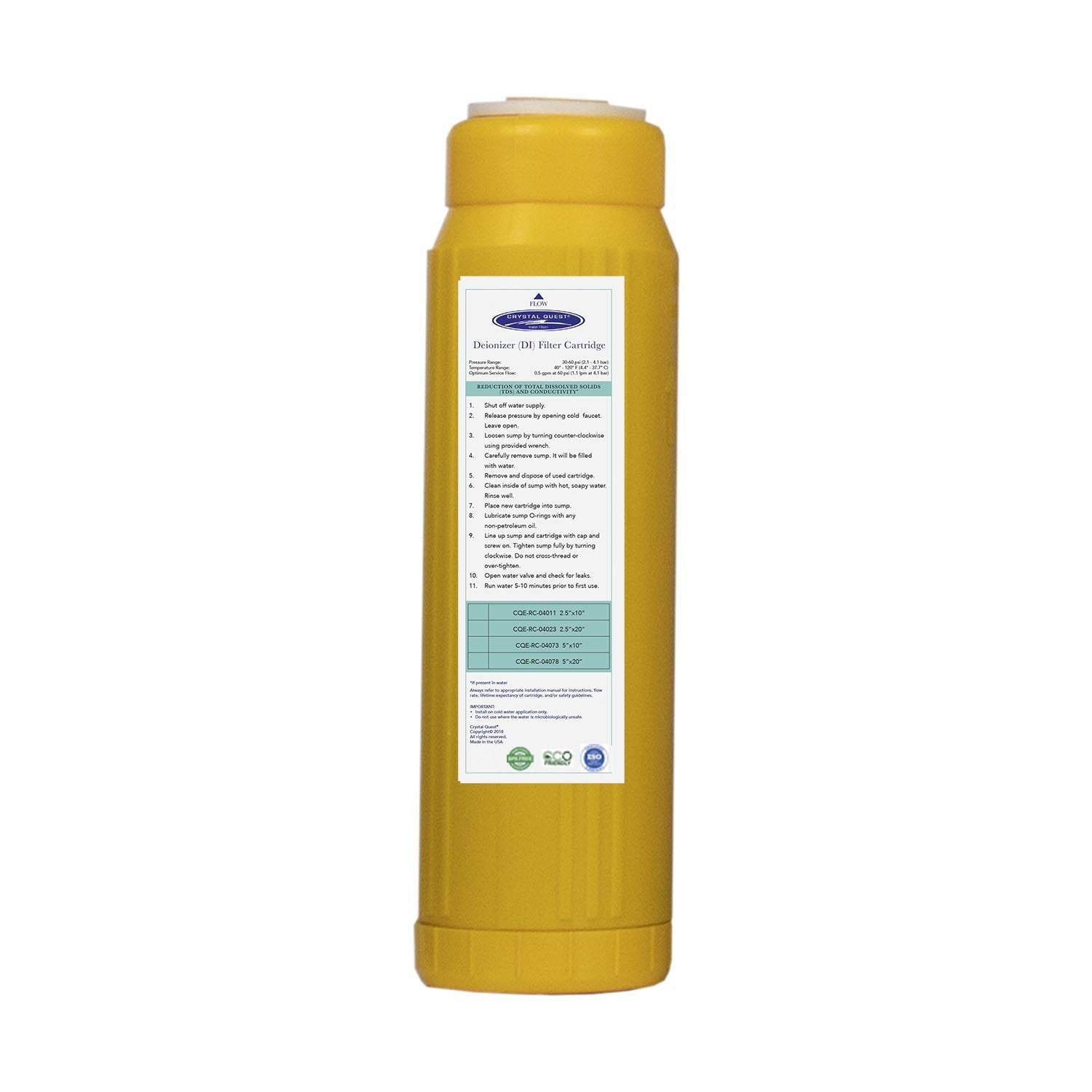 Demineralizer Filter Cartridge 2-7/8" x 9-3/4"