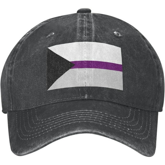 Demisexual Pride Flag LGBTQ Hat Adjustable Baseball Cap Dad Cap Unisex Hat Black