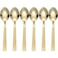 thumbnail image 1 of Demitasse Spoons Set of 6 – 4.5-Inch Coffee Spoons with Textured Hammered Handles, Gold, 1 of 1