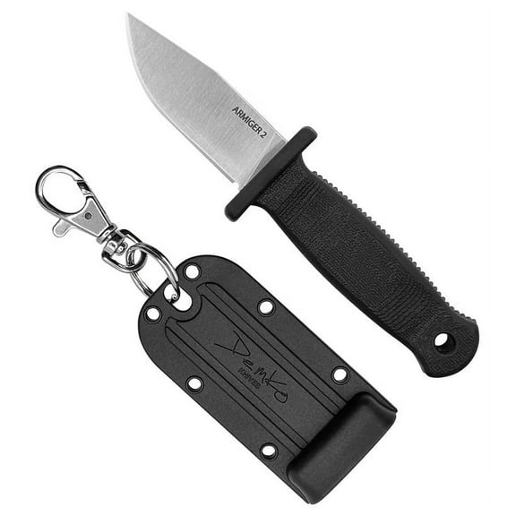 Demko Armiger 2 4034SS Clip Point Knife Fixed 2" Plain Edge Blade w/Sheath