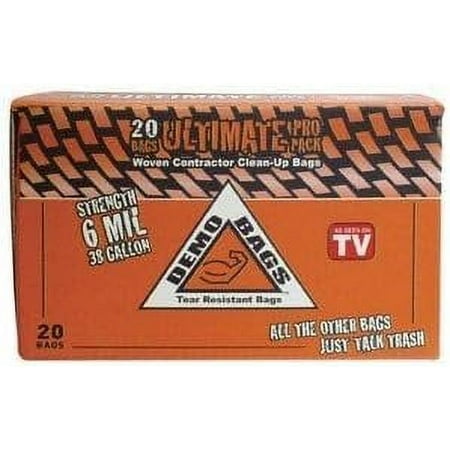Global Strategies Demo Bags Contractor Trash Bag Tear Resistant 20 / Boxed — Home & Garage Storage, Stackable Design