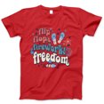 thumbnail image 1 of Flip Flops Fireworks and Freedom T-Shirt – Fun Patriotic 4th of July Tee with Red White Blue Graphic – Summer USA Shirt for Women, Teens, Family BBQs & Firework Nights, 1 of 6