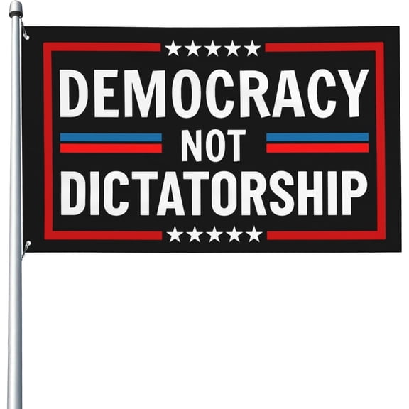 Democracy Not Dictatorship Yard Flag 3x5 Banner Outdoor Tapestry Sign With 2 Grommets