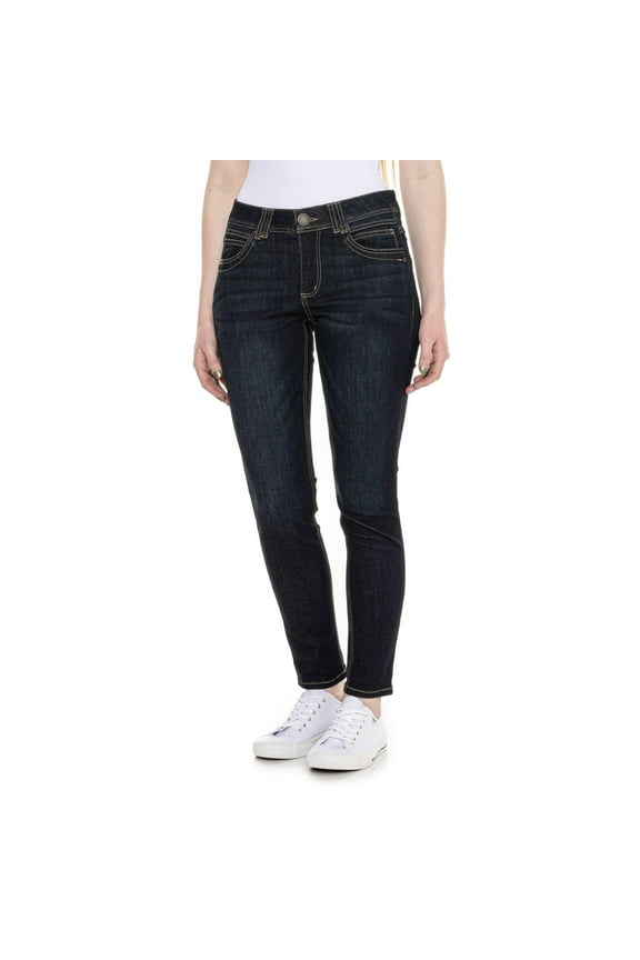 Womens 29 in. Ab-Tech Roll Cuff Jeans 8 Dark wash
