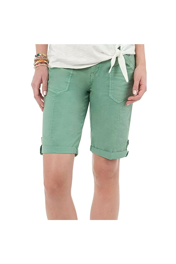 Womens Solid Utility Bermuda Shorts Marine Green (size 8)