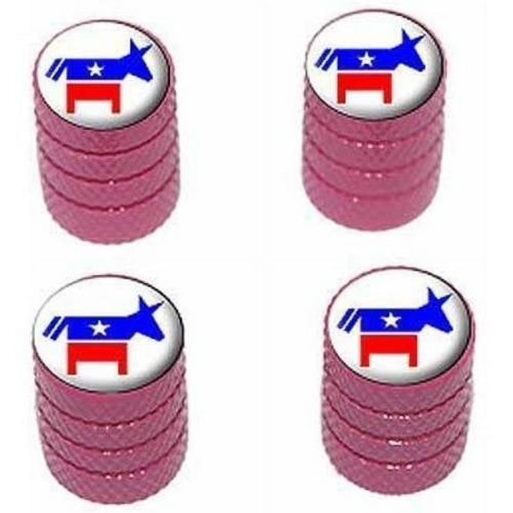 Democrat Democratic Donkey Tire Rim Wheel Aluminum Valve Stem Caps, Multiple Colors