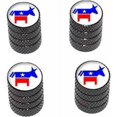 thumbnail image 1 of Democrat Democratic Donkey Tire Rim Wheel Aluminum Valve Stem Caps, Multiple Colors, 1 of 1