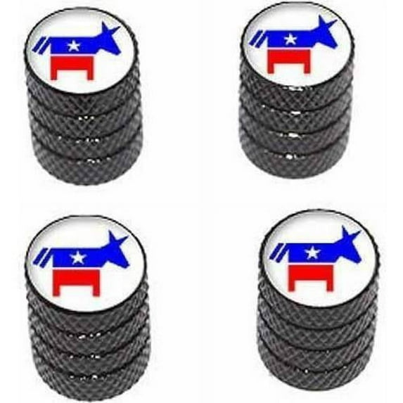 Democrat Democratic Donkey Tire Rim Wheel Aluminum Valve Stem Caps, Multiple Colors