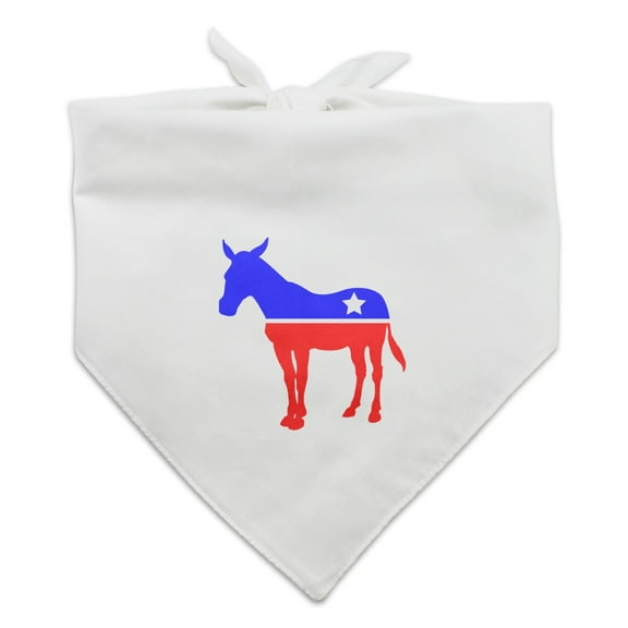 Democrat Donkey Liberal America Political Party Dog Pet Bandana - White