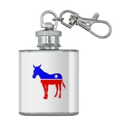 Democrat Donkey Liberal America Political Party Stainless Steel 1oz Mini Flask Key Chain