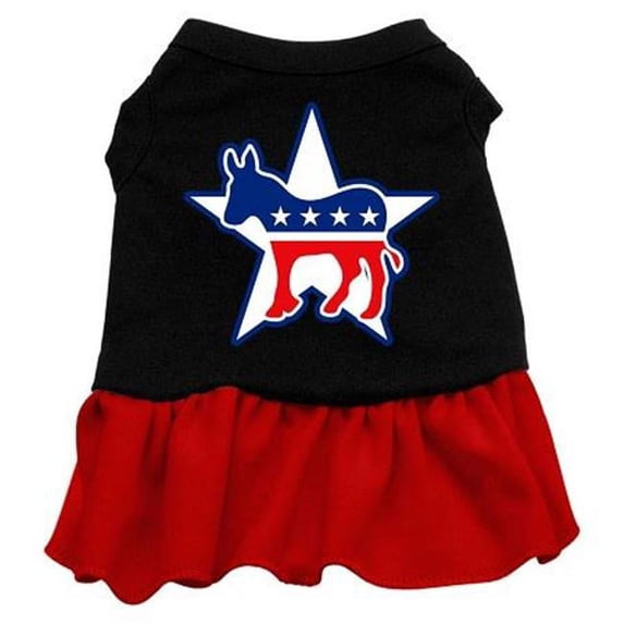 Democrat Screen Print Dress Black with Red XXL - 18