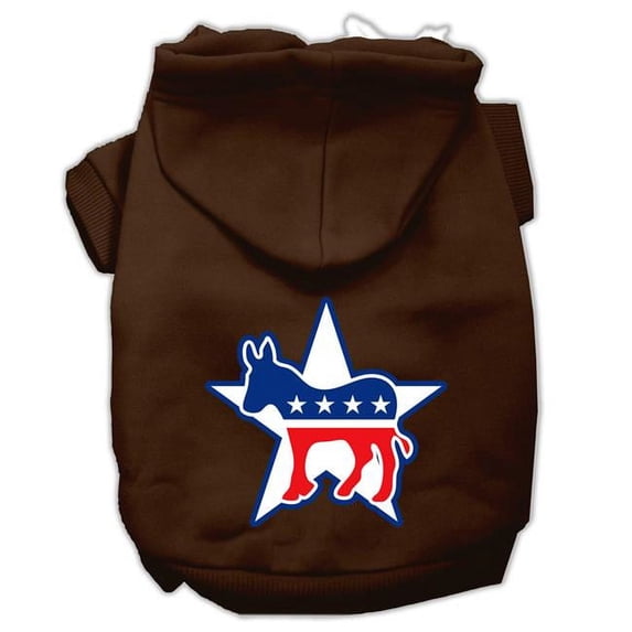 Democrat Screen Print Pet Hoodies, Brown - 2XL 18