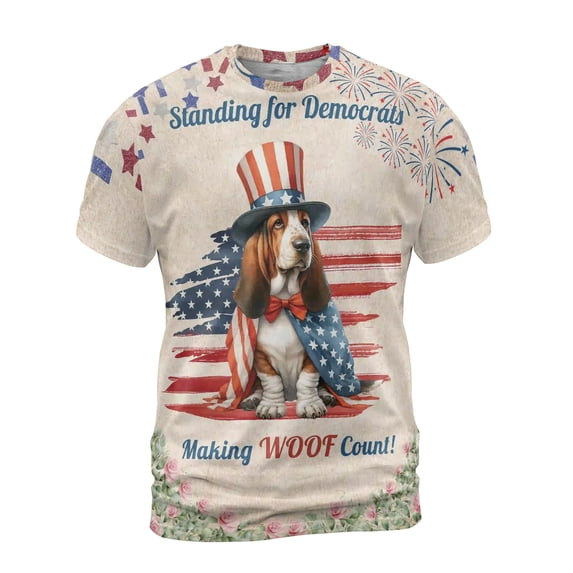 Democratic Basset Hound Making Woof Count Election 2024 All Over Print ...
