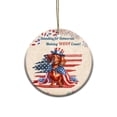 thumbnail image 1 of Democratic Dachshund Making Woof Count Election 2024 Ceramic Round Ornament Wiener Dog Lover Gifts Idea Home Tree Decor - 01001, 1 of 5