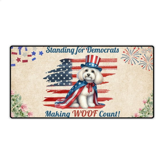 Democratic Havanese Making Woof Count Election 2024 Desk Mat Full Keyboard Mouse Pad Havanese Dog Lover Gifts Idea Large Mousepad - 01001