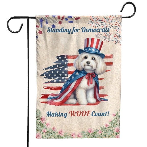 Democratic Havanese Making Woof Count Election 2024 Garden Flag 12x18in Double Sided Havanese Dog Lover Gifts Idea Outdoor Decor - 01001