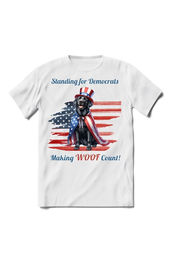 Democratic Labrador Retriever Making Woof Count Election 2024 Shirt T-shirt Unisex Merch Lab Dog Lover Gifts - 01001