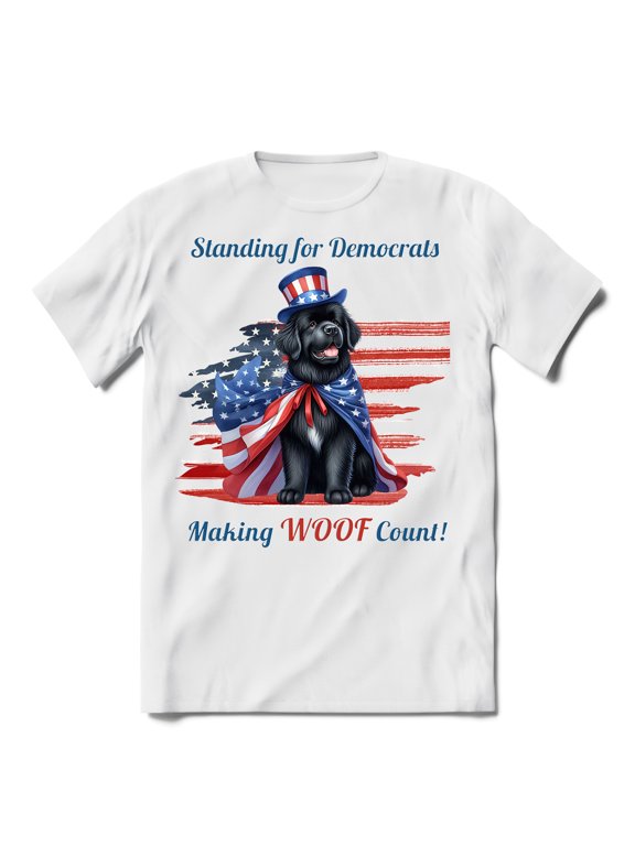 Democratic Newfoundland Dog Making Woof Count Election 2024 Shirt T-shirt Unisex Merch Newfie Dog Lover Gifts - 01001