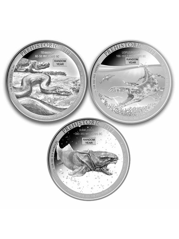 Democratic Rep. of Congo 1 oz Silver Prehistoric Life Random Year