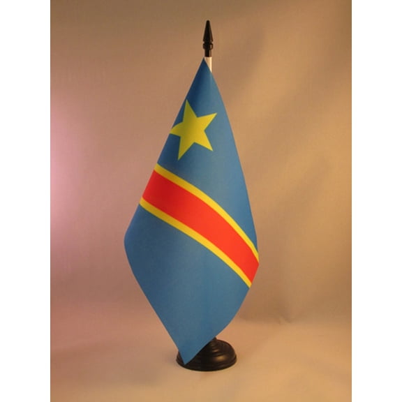 AZ Flag Democratic Republic of the Congo Table Flag 6x8 in Plastic Base