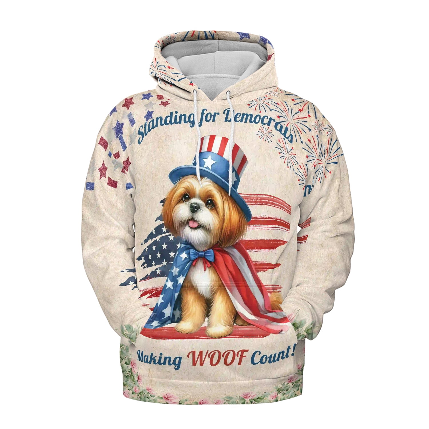 Democratic Shih Tzu Making Woof Count Election 2024 All Over Print 3D ...