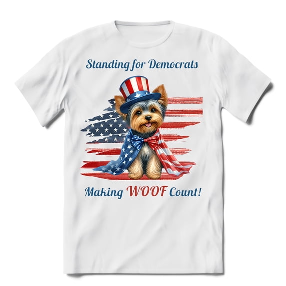 Democratic Yorkshire Terrier Making Woof Count Election 2024 Shirt T-shirt Unisex Merch Yorkie Dog Lover Gifts - 01001