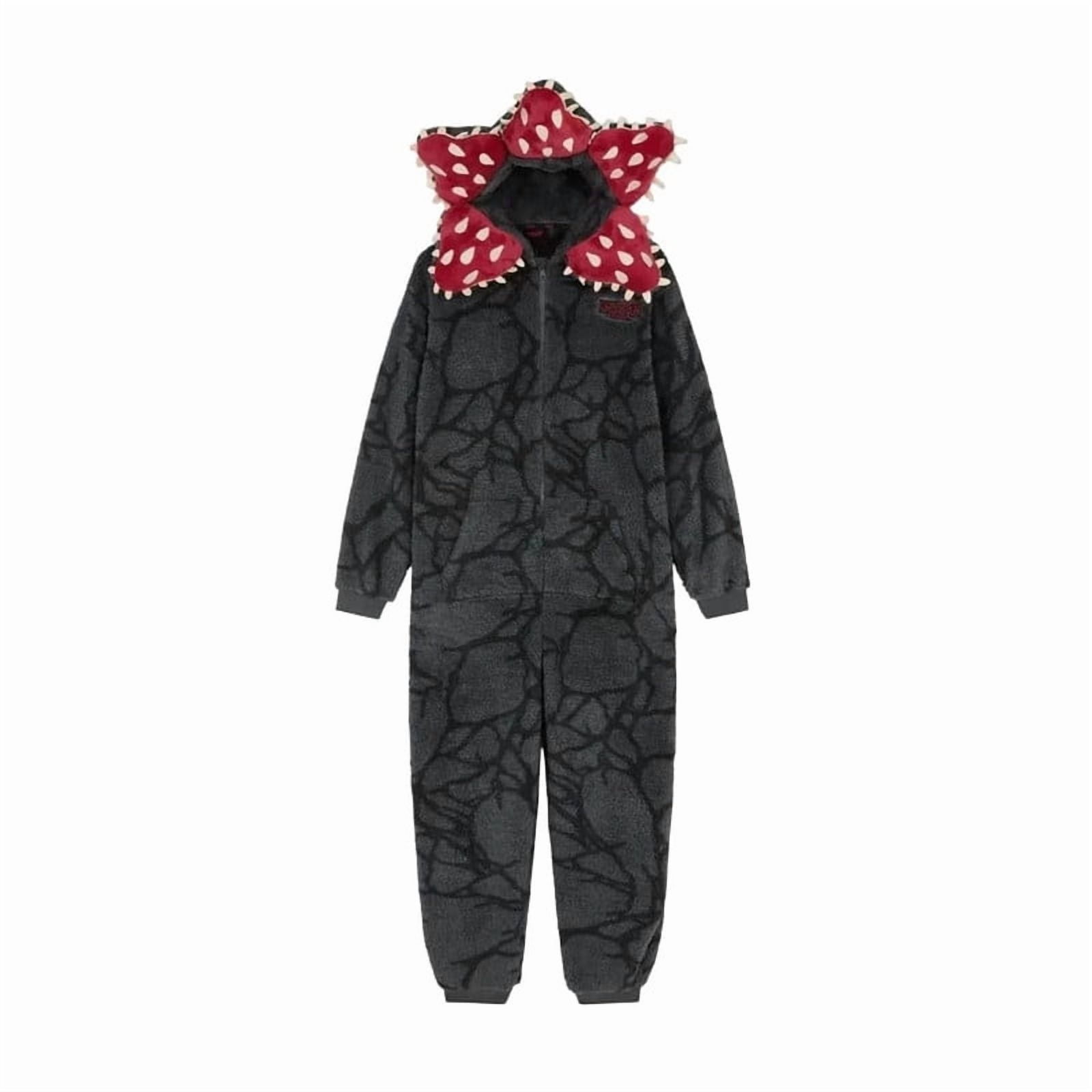 Demogorgon Hooded Jumpsuit Long Sleeve Pajama Hoody Onesie Loungewear Fuzzy Fall Winter Warm Thermal