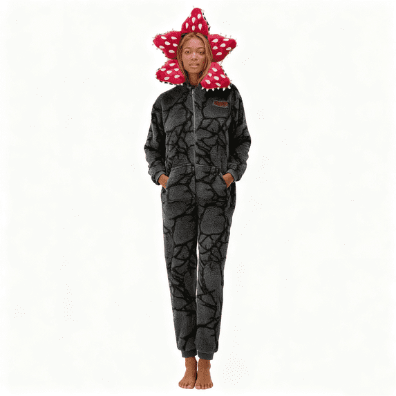 Pyjama Onesie Adulte Demogorgon - Capuche - Tissu Polaire Chaud - Pour Déguisement, Fête, Confort Maison