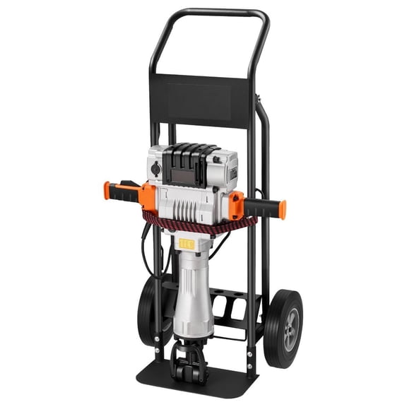 Demolition Jack Hammer, 2100 W Powerful Electric Jackhammer, 1650 BPM Concrete Breaker with 2 Point Chisels, 2 Flat Chisels, Hand Trolley, Gloves, for Concrete, Wall, Brick, Tile and Foundation