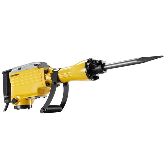 Demolition Jack Hammer 2200W 1350 BPM Heavy Duty Electric Concrete Breaker with 4 Chisels Bits Gloves and 360 Degree Swiveling Front Handle for Trenching Breaking Holes
