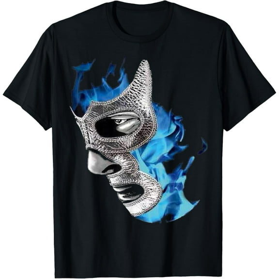 Demon Blue Lucha Libre Mexican Wrestler Legend Mens T-Shirt