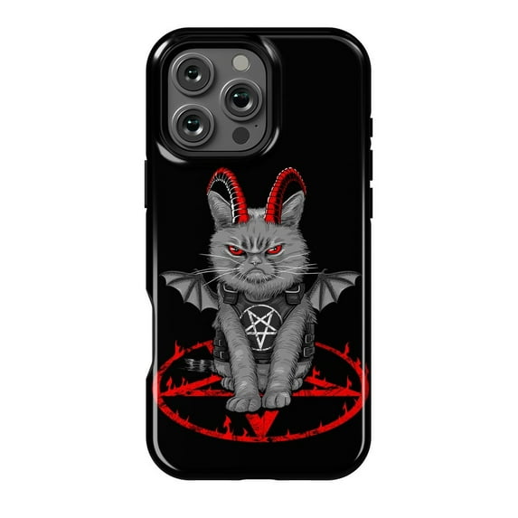 Demon Cat Stylish Phone Case Compatible with iPhone 11 12 13 14 15 16 17 Pro Max