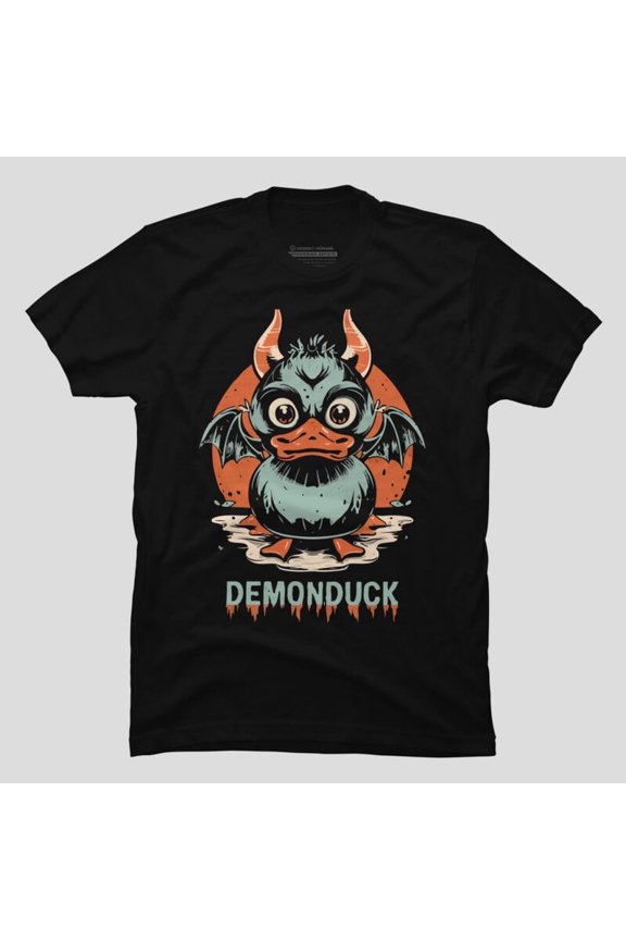 Demon Duck Funny Cartoon Retro Dark Evil Meme Graphic H44524 Unisex T-Shirt, Up to 5XL Available