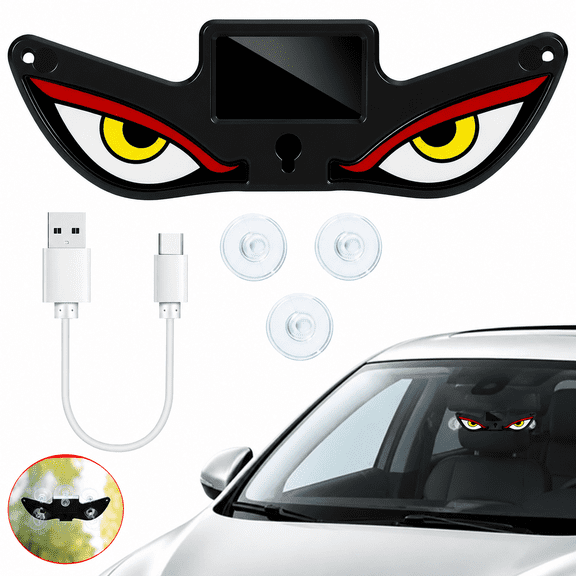Demon Eye LED Car Light Wireless Rechargeable Window Light Animated Devil Eyes Decoration For Cars SUVs Trucks