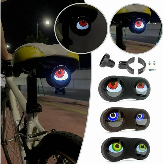 Demon Eyes Bike Tail Light,Programmable Eyes Rear Bike Lights,LED Smart Devil Eye Safety Light for Bicycles,Motorcycles & Cars(Red Double Eye with Bracket)